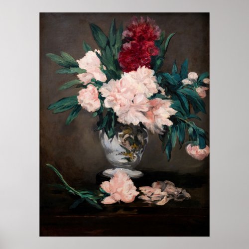 Edouard Manet _ Vase of Peonies on  Small Pedestal Poster