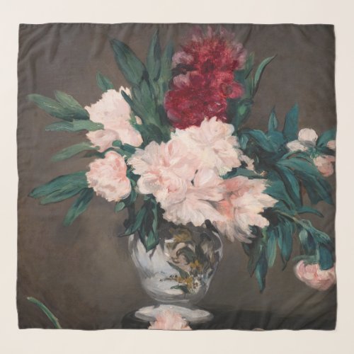 Edouard Manet _ Vase of Peonies on  Small Pedestal Scarf