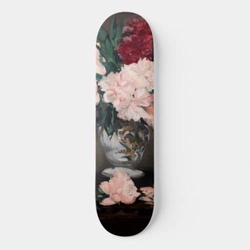 Edouard Manet _ Vase of Peonies on  Small Pedestal Skateboard