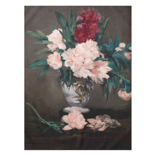 Edouard Manet _ Vase of Peonies on  Small Pedestal Tablecloth