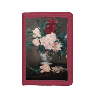 Edouard Manet - Vase of Peonies on  Small Pedestal Trifold Wallet