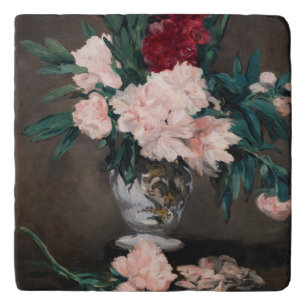 Edouard Manet - Vase of Peonies on Small Pedestal Trivet