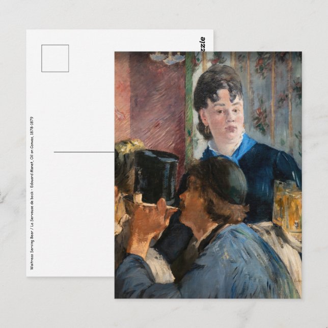 Edouard Manet - Waitress Serving Beer Postcard (Front/Back)