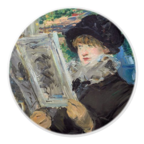 Edouard Manet _ Woman Reading Ceramic Knob