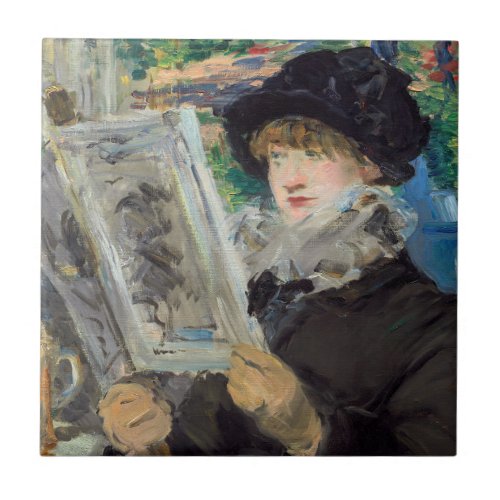 Edouard Manet _ Woman Reading Ceramic Tile
