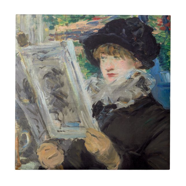 Edouard Manet - Woman Reading Ceramic Tile (Front)