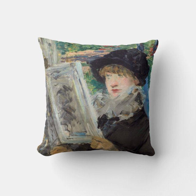 Edouard Manet - Woman Reading Throw Pillow (Front)