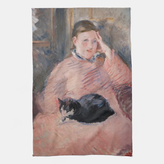 Edouard Manet - Woman with a Cat Kitchen Towel (Vertical)