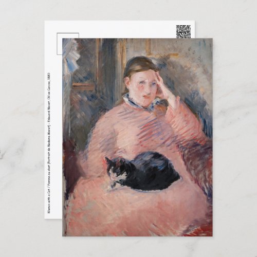 Edouard Manet _ Woman with a Cat Postcard