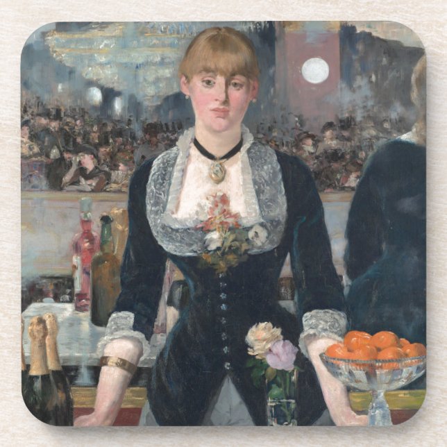 Edouard Manet's A Bar at the Folies-Bergère Beverage Coaster (Front)