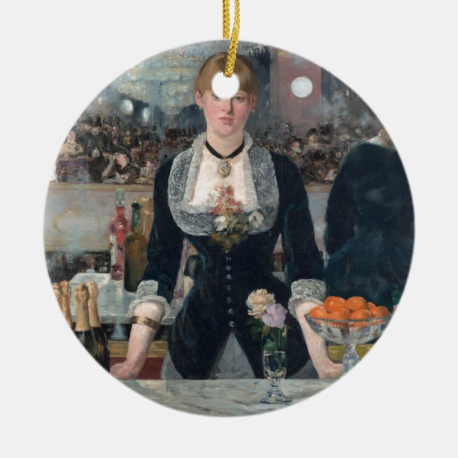 Edouard Manet's A Bar at the Folies-Bergère Ceramic Ornament (Front)