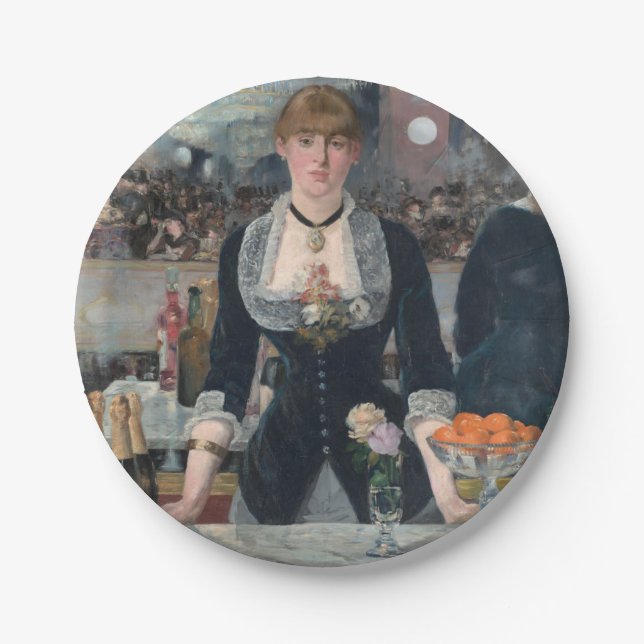 Edouard Manet's A Bar at the Folies-Bergère Paper Plates (Front)