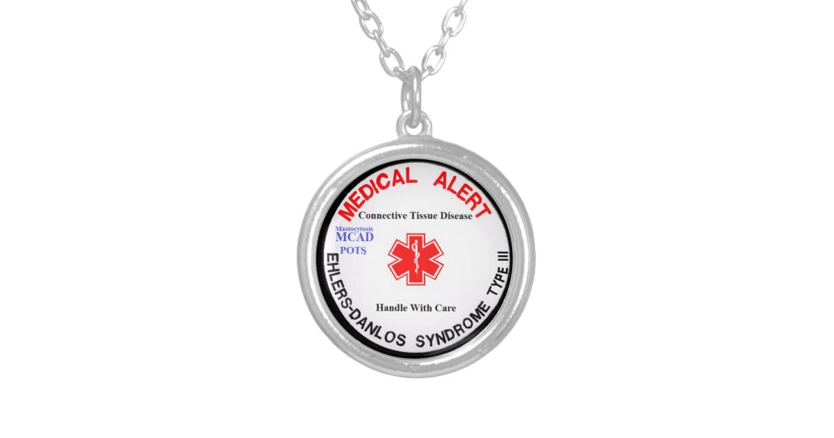 Unicorn Medic Alert Dog Tag Necklace in Silver and Magic