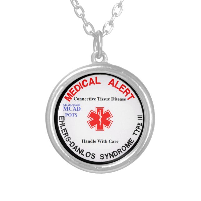 EDS 3 POTS MCAD Medical Alert Necklace (Front)