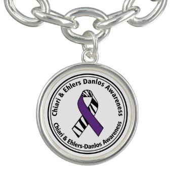 Eds And Chiari Awareness Charm Bracelet by stripedhope at Zazzle