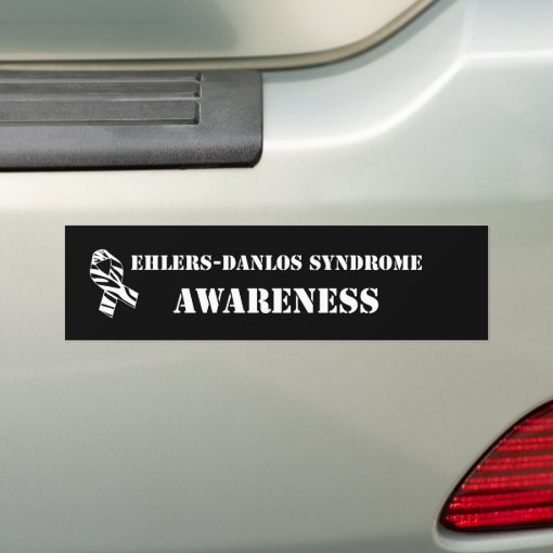 EDS Awareness Zebra Ribbon Black Bumper Stickers | Zazzle