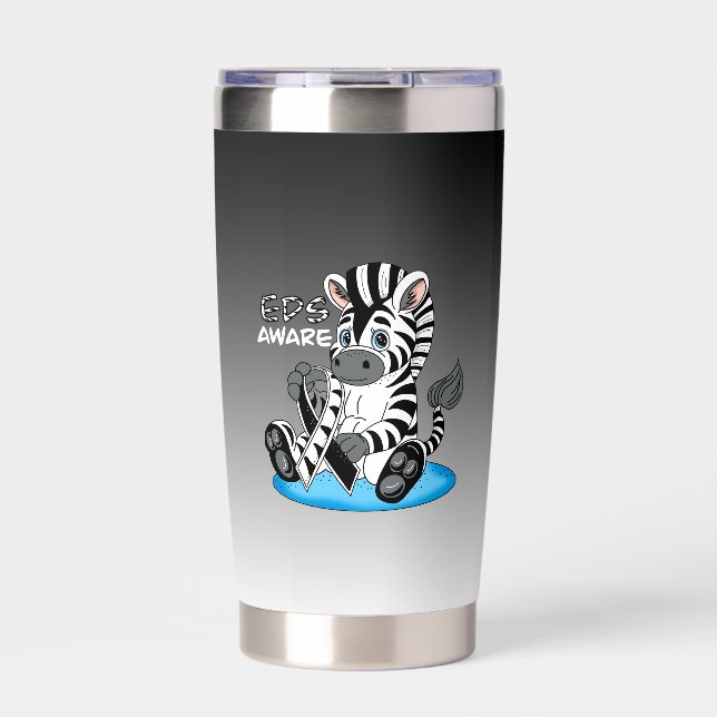 EDS Awareness Zebra Ribbon  Insulated Tumbler (Front)