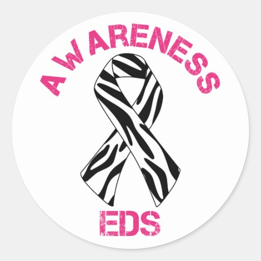 EDS Awareness Zebra Ribbon Sticker | Zazzle