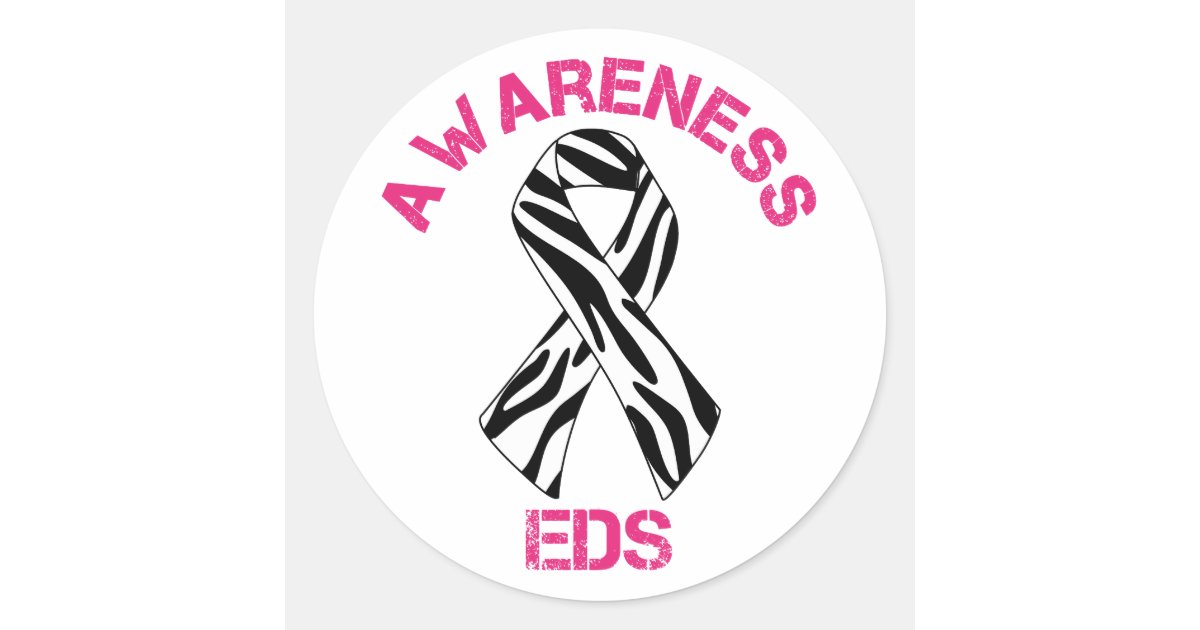 EDS Awareness Zebra Ribbon Sticker | Zazzle