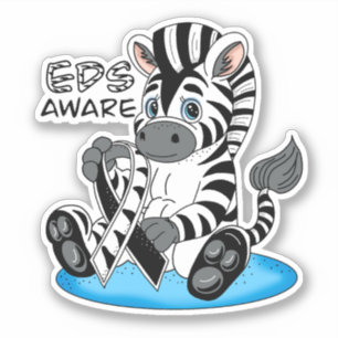 EDS Awareness Zebra Ribbon Sticker