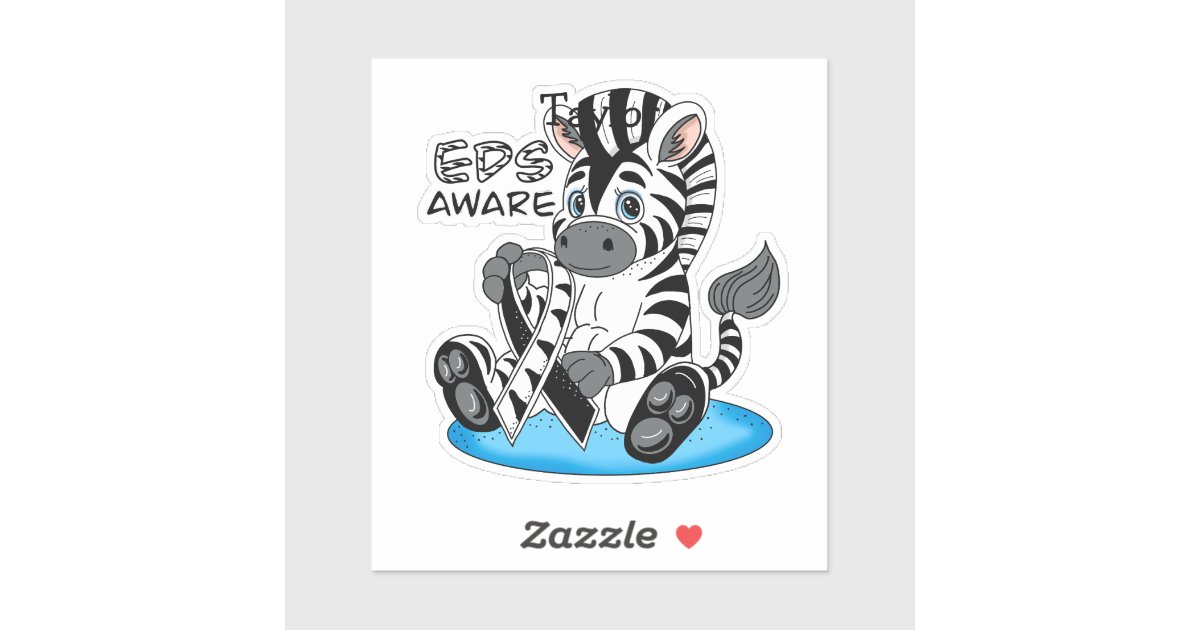 EDS Awareness Zebra Ribbon Sticker | Zazzle