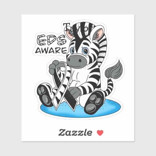 EDS Awareness Zebra Ribbon  Sticker (Sheet)