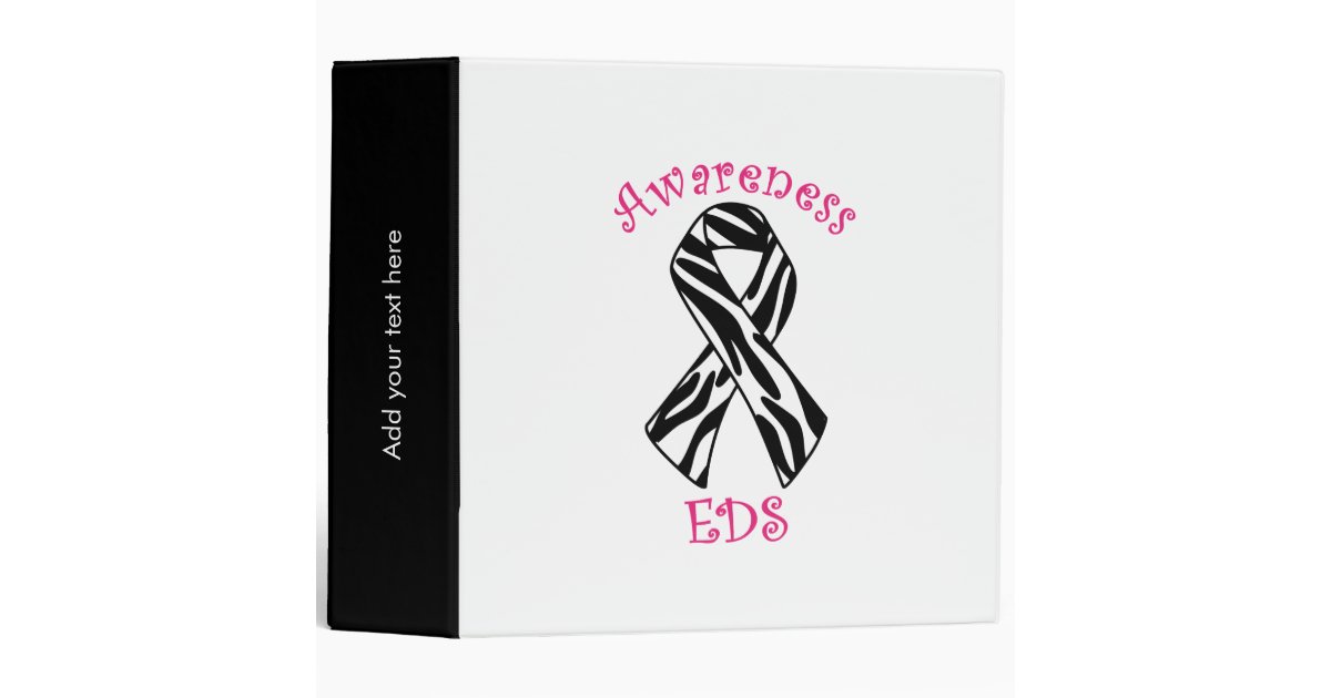 EDS Awareness Zebra Ribbon Three Ring Binder | Zazzle
