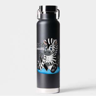 EDS Awareness Zebra Ribbon Water Bottle