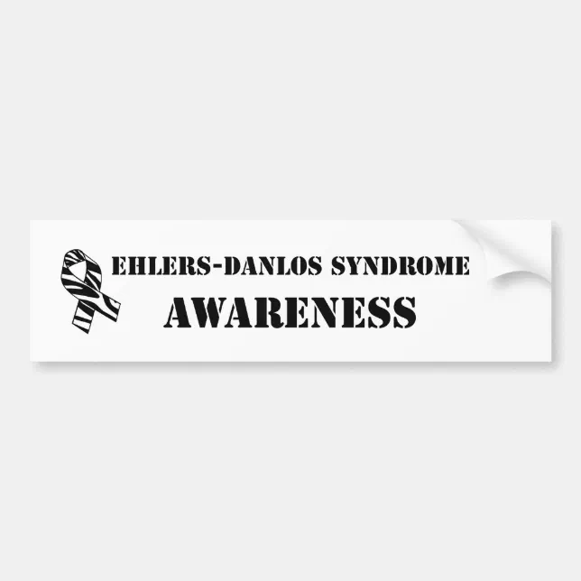 EDS Awareness Zebra Stripe Ribbon Bumper Stickers | Zazzle