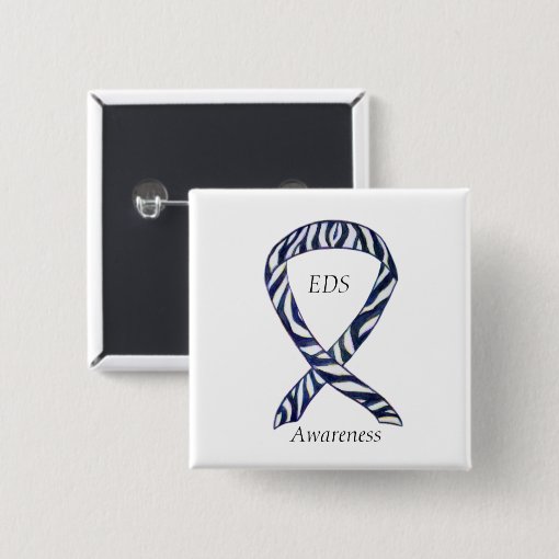 EDS Awareness Zebra Stripe Ribbon Custom Pin | Zazzle