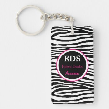 Eds Awareness Zebra Stripes Acrylic Keychain by stripedhope at Zazzle