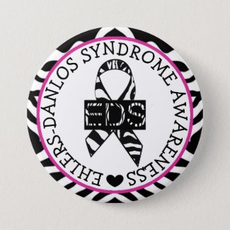 EDS Ehlers-Danlos Syndrome Awareness Pink Button