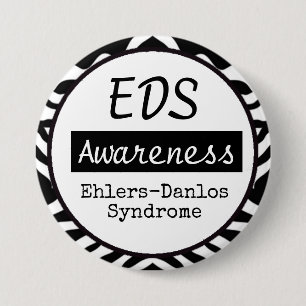 EDS Ehlers-Danlos Syndrome Awareness Zebra Button
