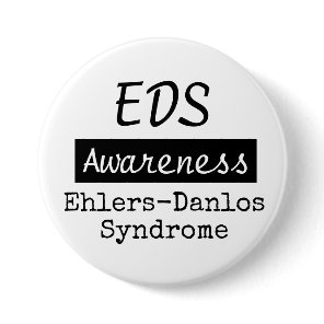 EDS Ehlers-Danlos Syndrome Awareness Zebra Button