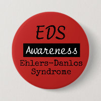 EDS Ehlers-Danlos Syndrome Awareness Zebra Button