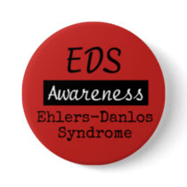 EDS Ehlers-Danlos Syndrome Awareness Zebra Button