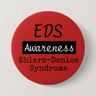EDS Ehlers-Danlos Syndrome Awareness Zebra Button