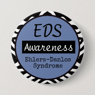 EDS Ehlers-Danlos Syndrome Awareness Zebra Button