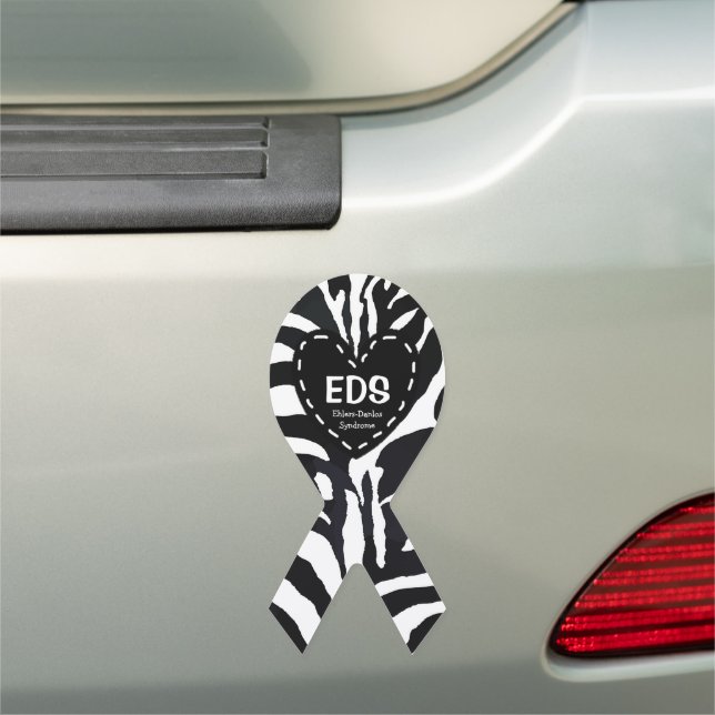 EDS Ehlers-Danlos Syndrome Zebra Print Awareness Car Magnet (In Situ)