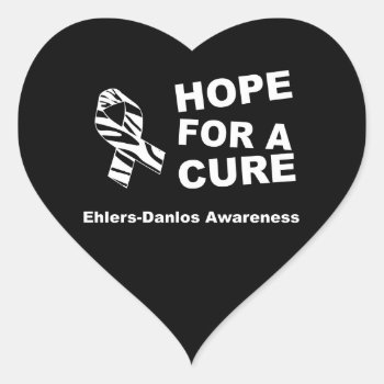 Eds Hope For A Cure Zebra Ribbon Heart Sticker by stripedhope at Zazzle