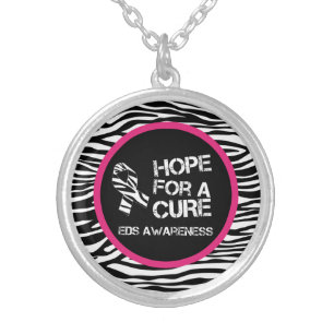 EDS Hope for a Cure Zebra Stripe Necklace