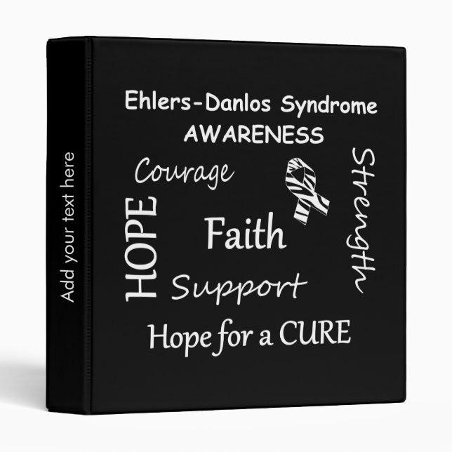 EDS Positive Words Zebra Stripe Three Ring Binders (Front/Spine)