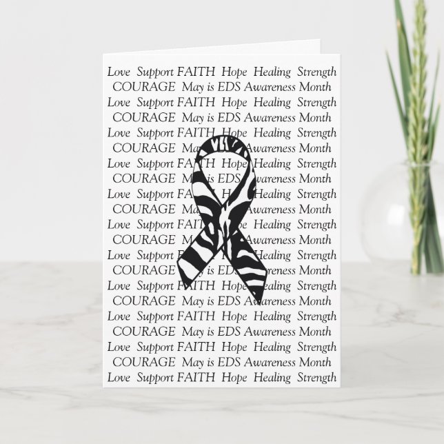 EDS Support Friendship Encouragement  Ribbon Card (Front)
