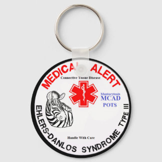 EDS Type 3 with POTS MCAD Medical Alert with Zebra Keychain
