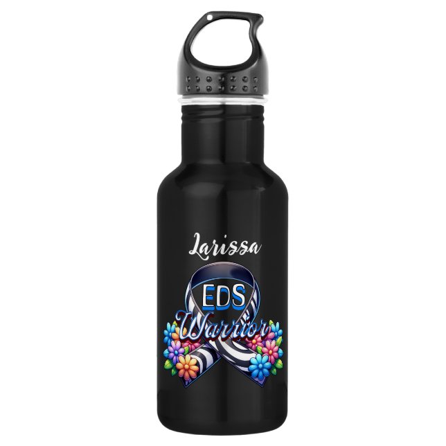 EDS Warrior | Ehlers-Danlos Syndrome Personalized Stainless Steel Water Bottle (Front)