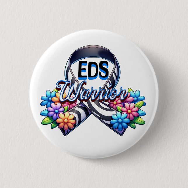 EDS Warrior | Ehlers-Danlos Syndrome T-Shirt Button (Front)