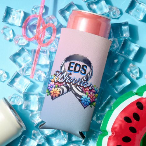 EDS Warrior  Ehlers_Danlos Syndrome T_Shirt Seltzer Can Cooler