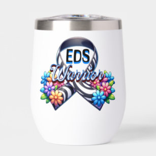 EDS Warrior   Ehlers-Danlos Syndrome T-Shirt Thermal Wine Tumbler