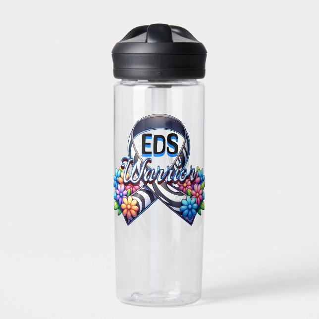 EDS Warrior | Ehlers-Danlos Syndrome T-Shirt Water Bottle (Front)