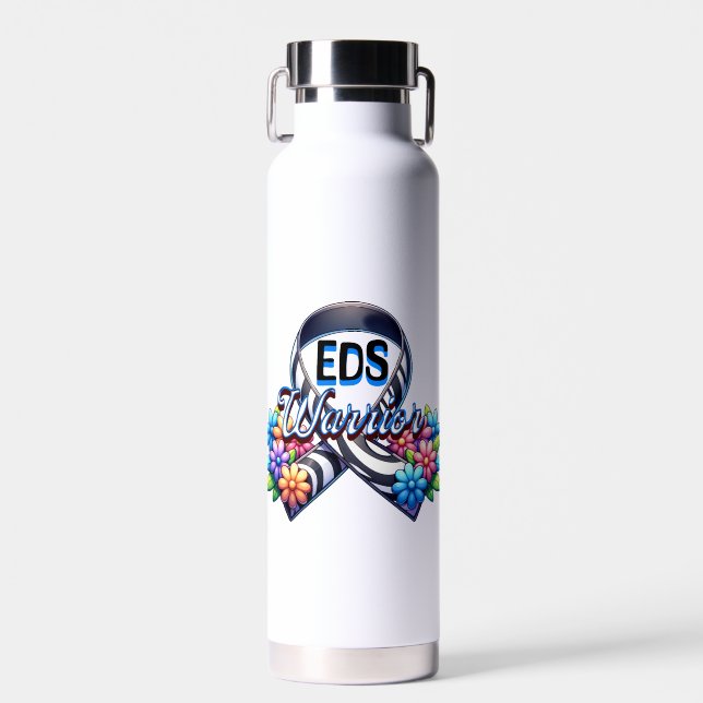 EDS Warrior | Ehlers-Danlos Syndrome T-Shirt Water Bottle (Front)